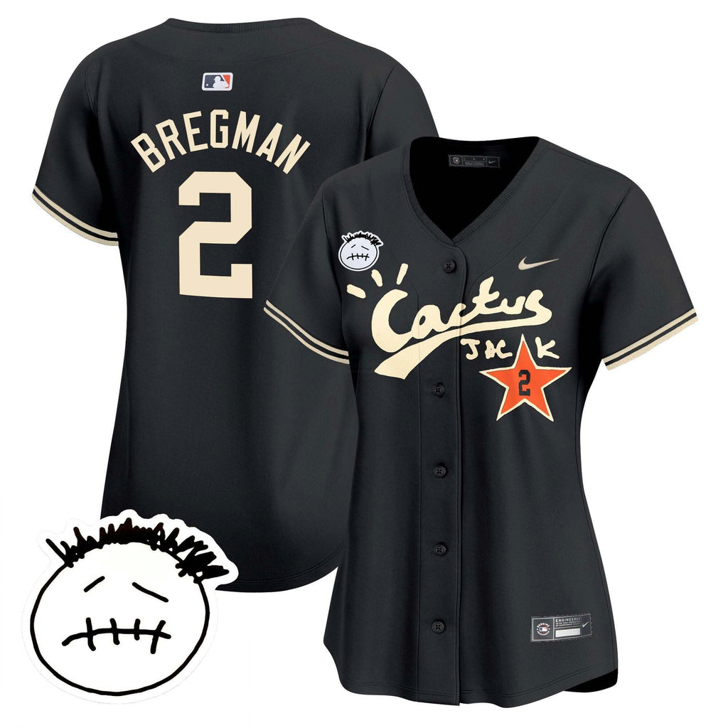 MLB Women’s Houston Cactus Jack Patch Vapor Premier Limited Jersey V4 – Stitched