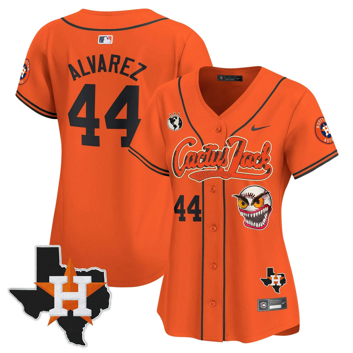 MLB Women’s Houston Cactus Jack Patch Vapor Premier Limited Jersey V6 – Stitched