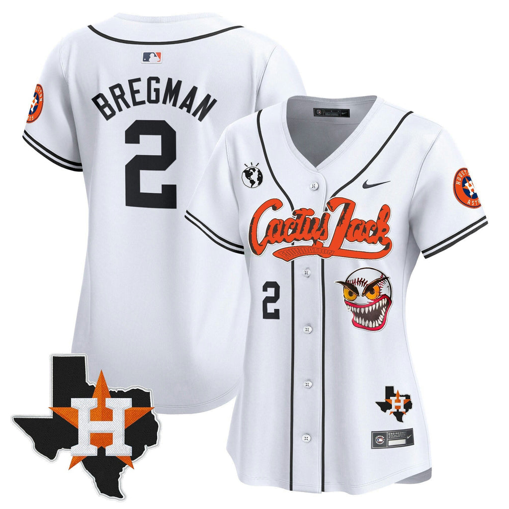MLB Women’s Houston Cactus Jack Patch Vapor Premier Limited Jersey V6 – Stitched