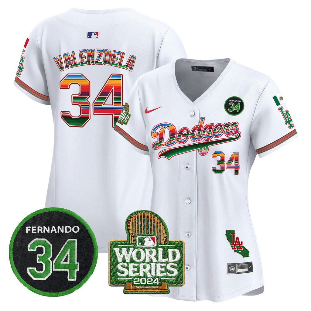 MLB Women’s Mexico Fernando Memorial & 2024 World Series Patch Vapor Premier Limited Jersey