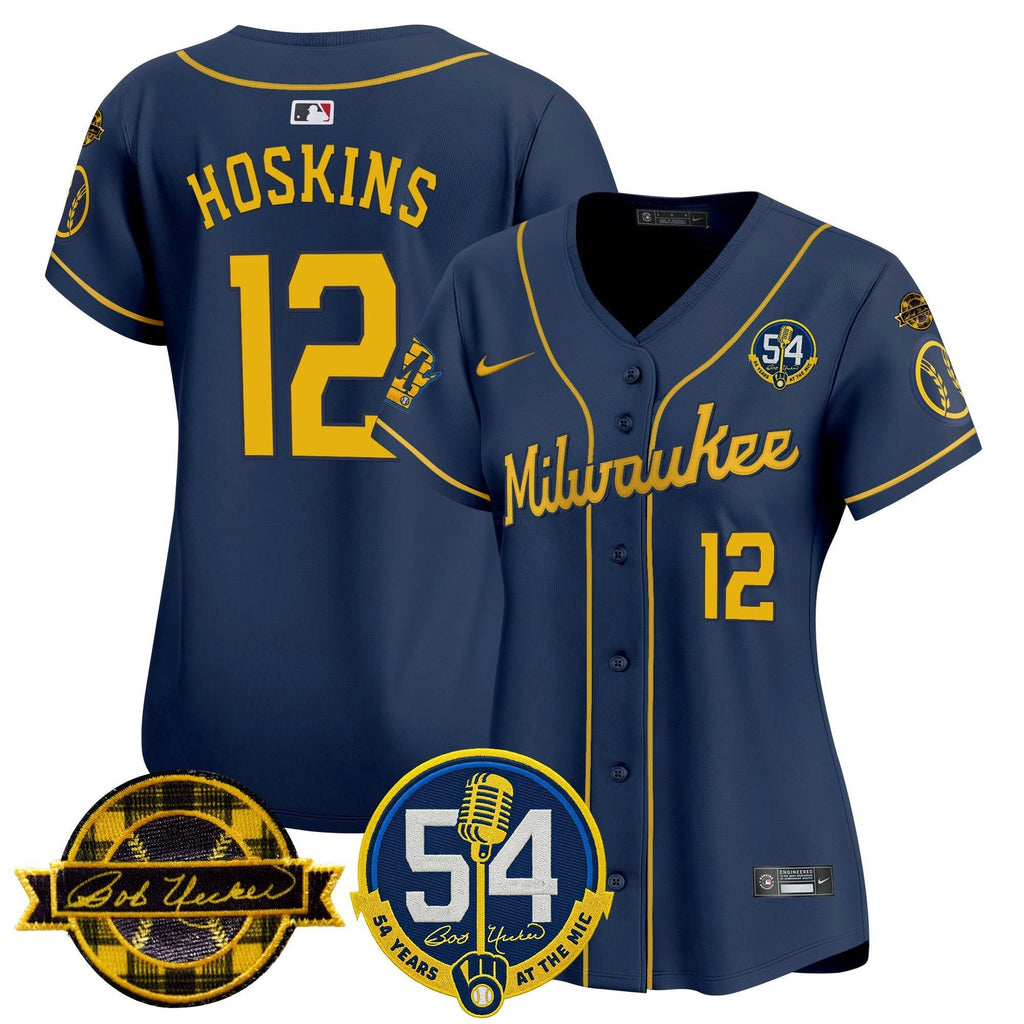 MLB Women’s Milwaukee ‘Bob Uecker – 54 Seasons for ’ Vapor Premier Limited Jersey