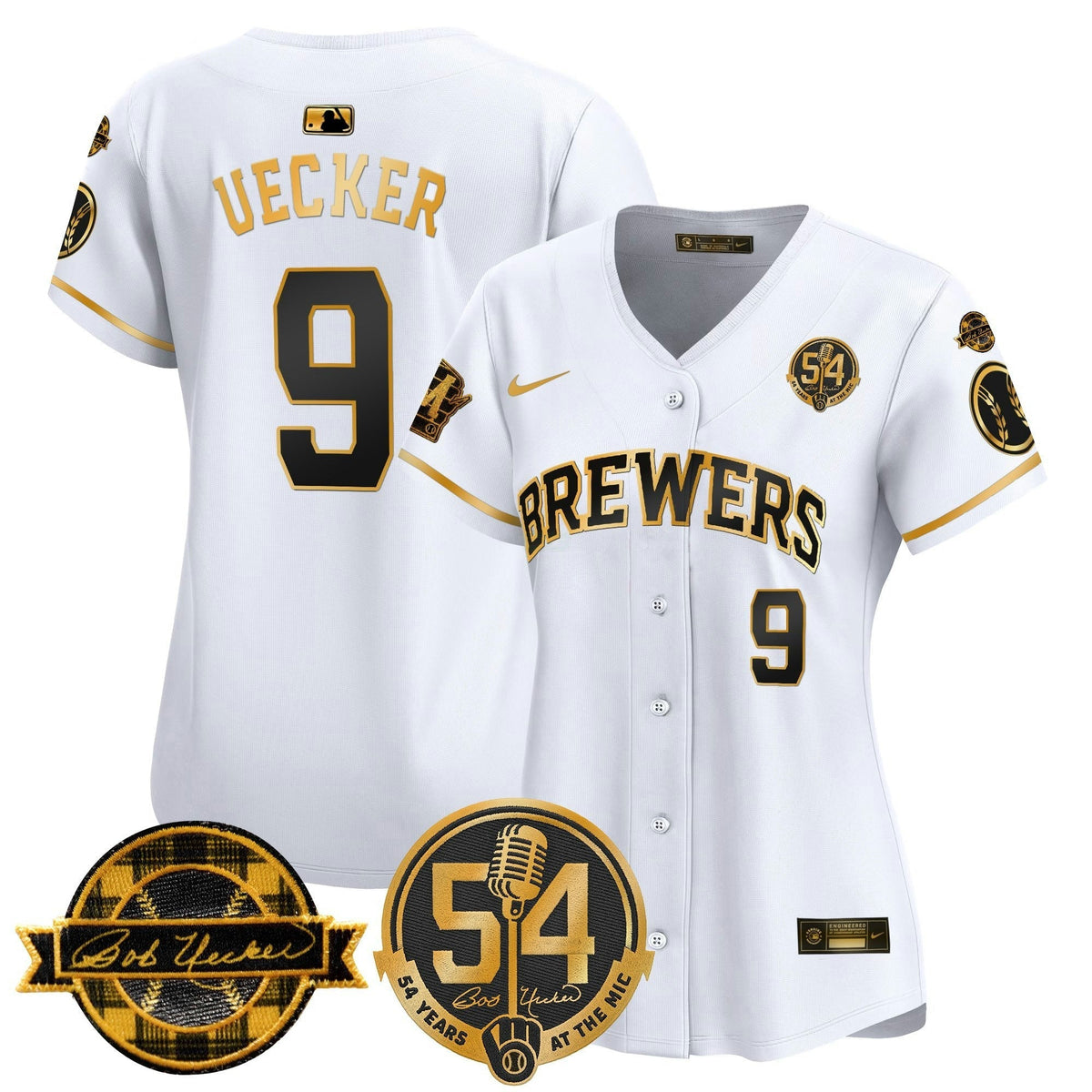 MLB Women’s Milwaukee ‘Bob Uecker – 54 Seasons for ’ Vapor Premier Limited Jersey