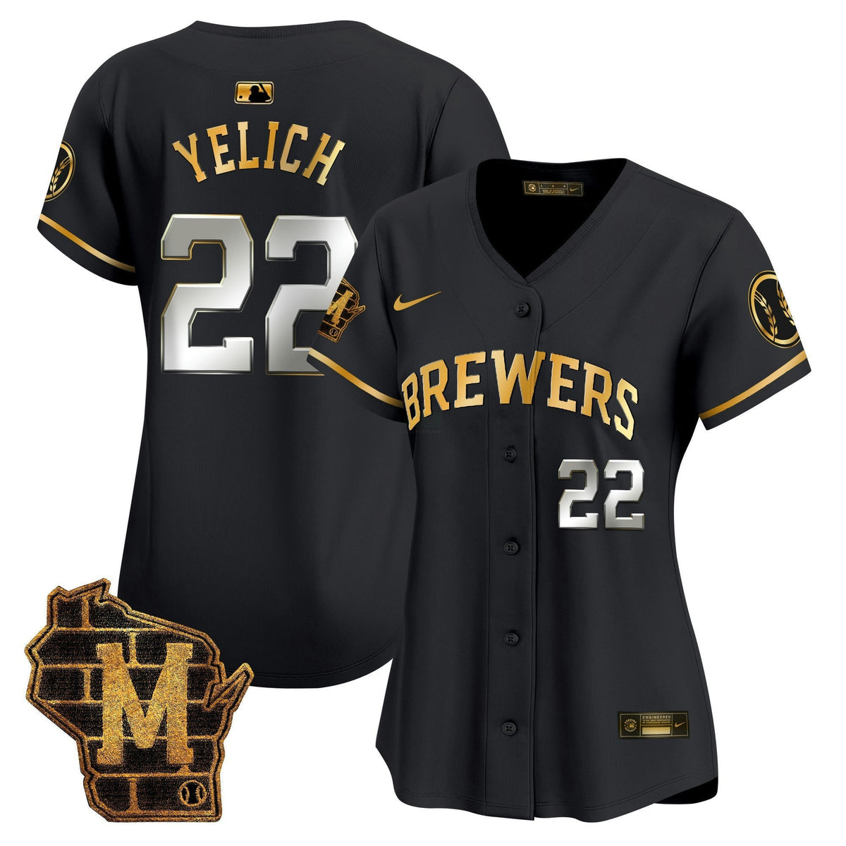 MLB Women’s Milwaukee Home Patch Vapor Premier Limited Jersey
