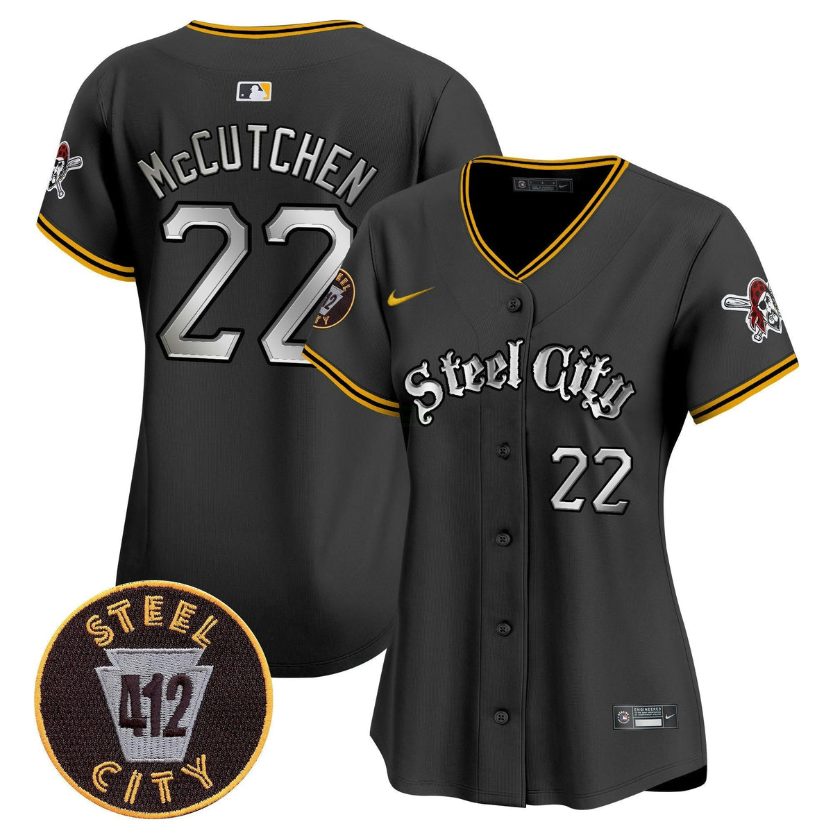MLB Women’s Pittsburgh 412 Patch Vapor Premier Limited Jersey V2