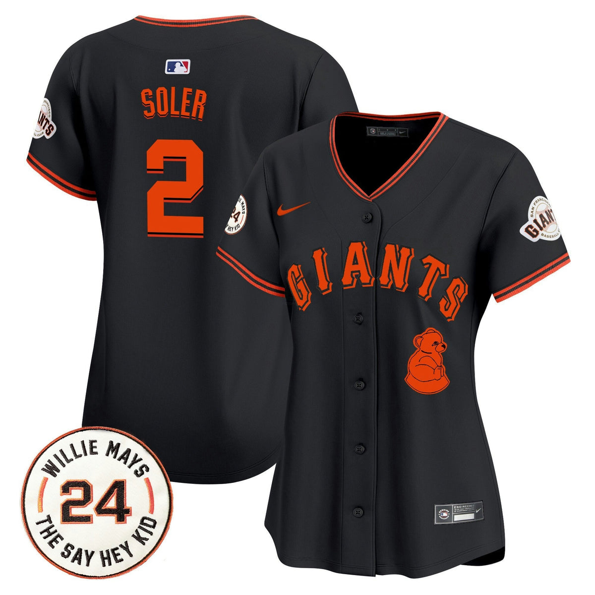 MLB Women’s San Francisco 2024 Willie Mays Patch Vapor Premier Limited Jersey V4
