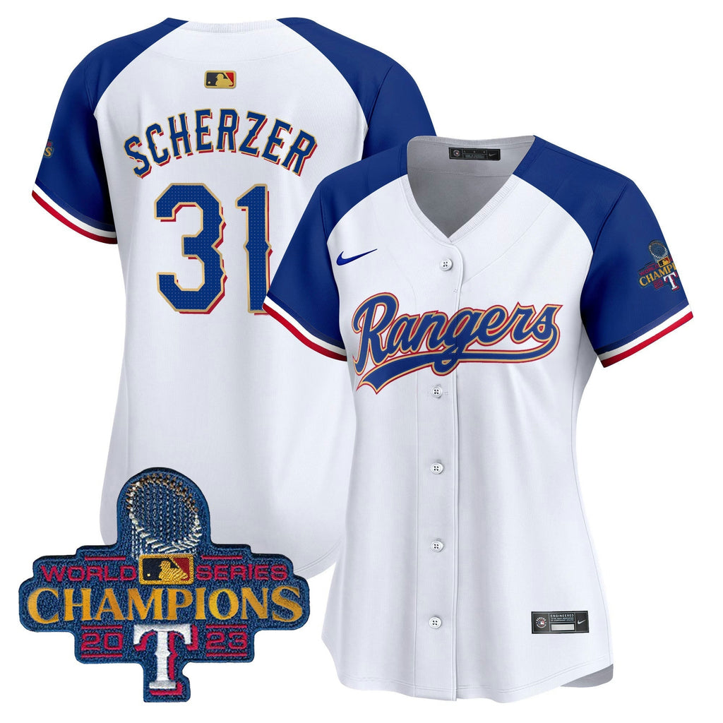 MLB Women’s Texas 2023 World Series Champions Gold Trim Vapor Premier Limited Jersey