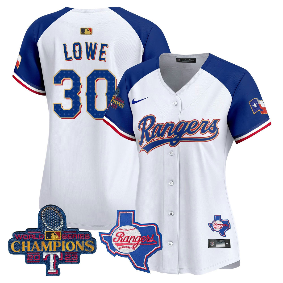 MLB Women’s Texas 2023 World Series Champions Gold Trim Vapor Premier Limited Jersey V2