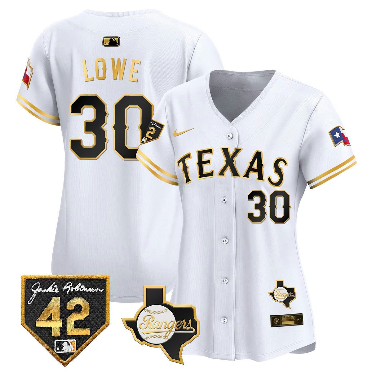MLB Women’s Texas 2024 Jackie Robinson Patch Vapor Premier Limited Jersey