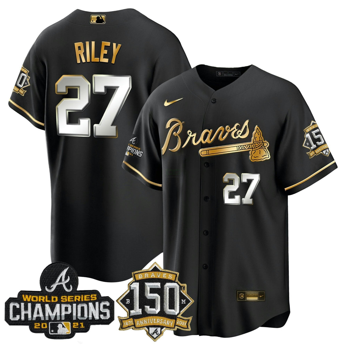 MLB World Series Champion Black Gold Cool Base Jersey