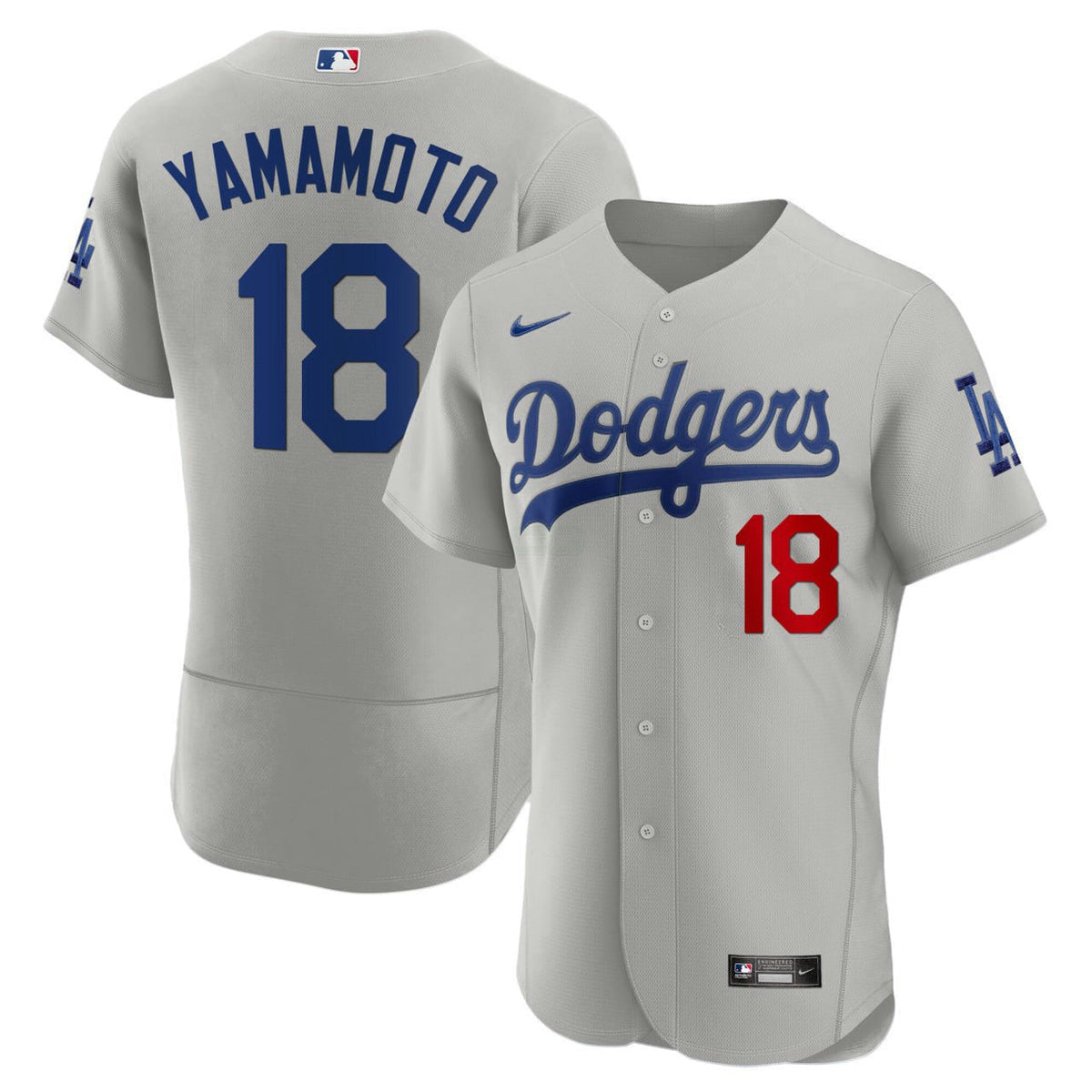 MLB Yoshinobu Yamamoto Los Angeles Gray Jersey - Gray
