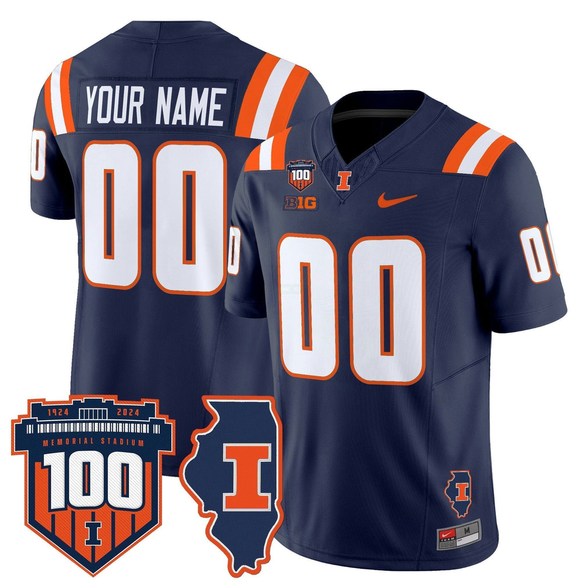 NCAA 100th Memorial Stadium Patch Vapor Limited Jersey - Custom