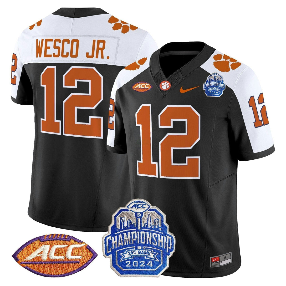 NCAA Clemson Tigers 2024 ACC Championship Patch Vapor Limited Jersey