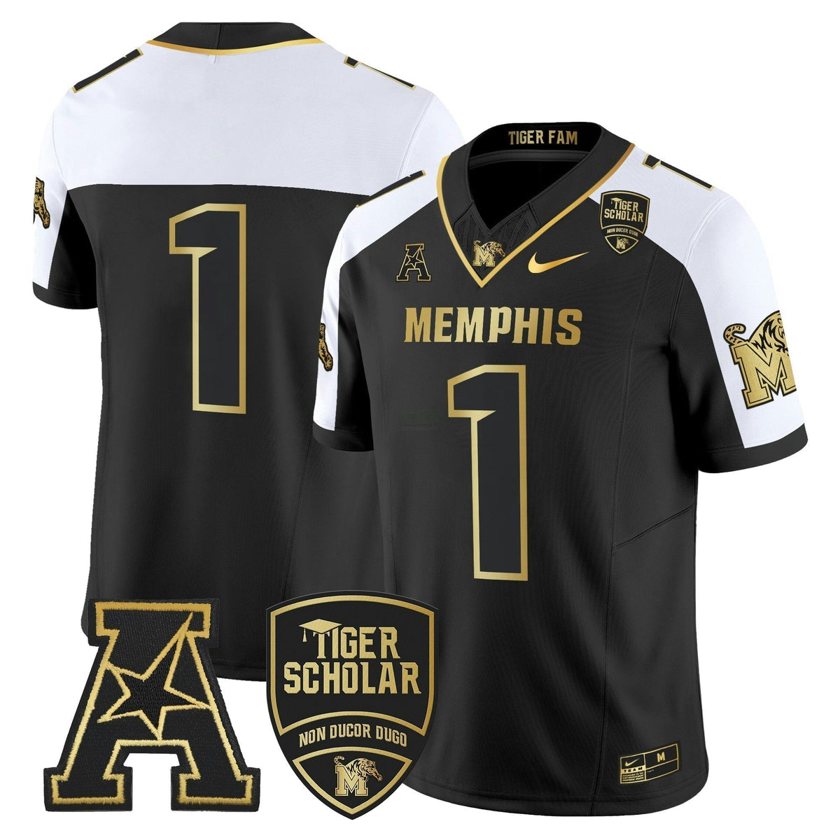 NCAA Memphis Tigers 2024 Gold Vapor Limited Jersey