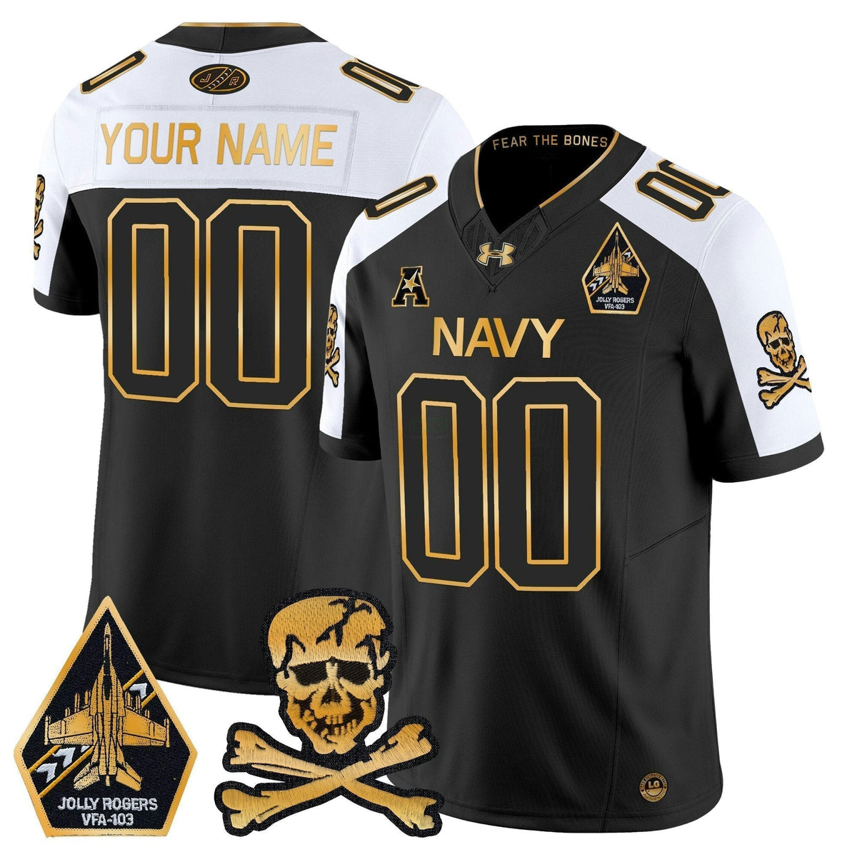 NCAA Navy Midshipmen 2024 Gold Vapor Limited Jersey - Custom