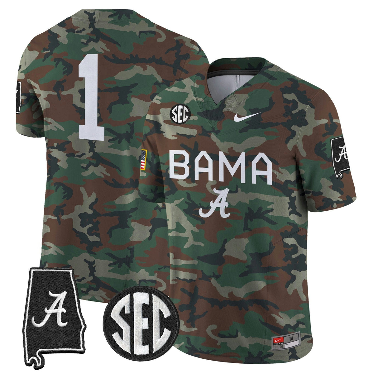 NCAA Alabama Crimson Tide 2024 Military Vapor Limited Jersey