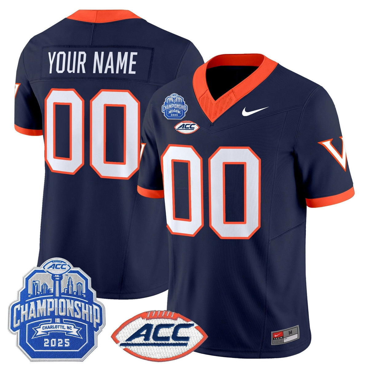 NCAA Virginia Cavaliers 2025 ACC Championship Vapor Limited Jersey - Custom