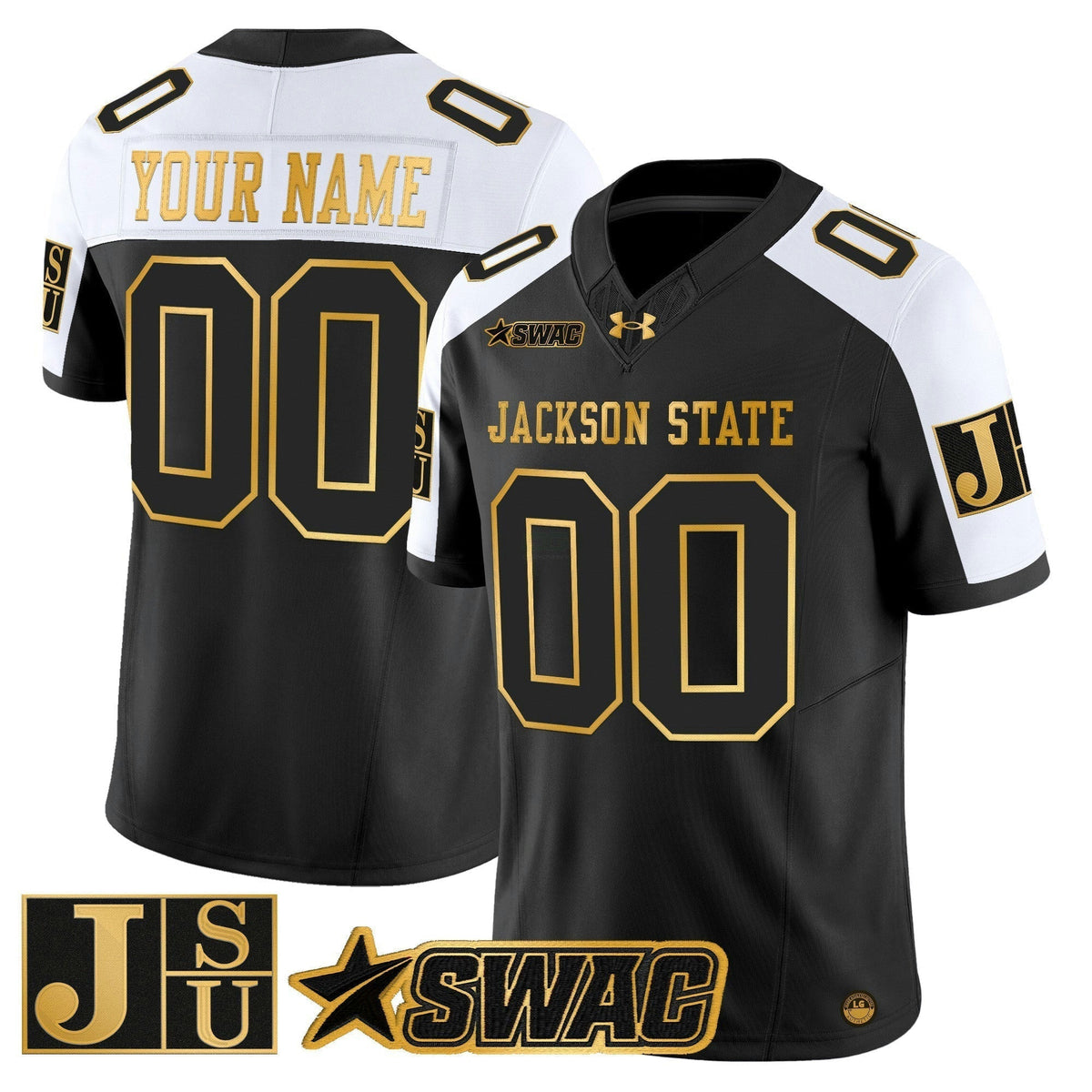 NCAA Jackson State Tigers 2025 Gold Vapor Limited Jersey - Custom