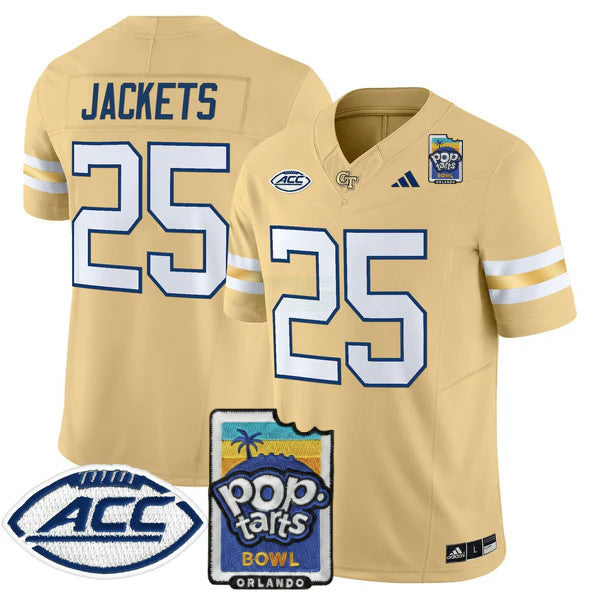 NCAA Georgia Tech Yellow Jackets 2025 PopTarts Bowl Patch Vapor Limited Jersey