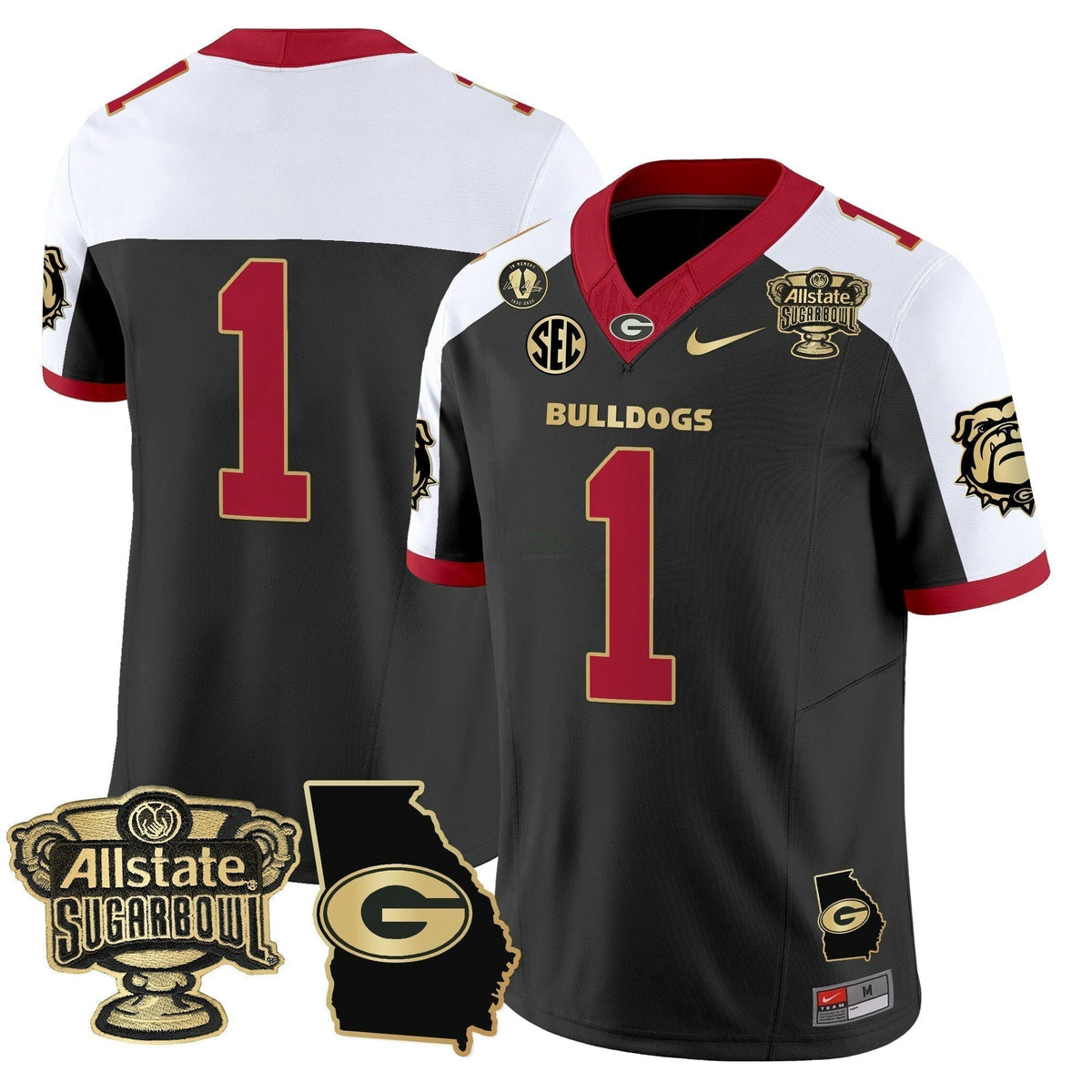 NCAA 2025 Sugar Bowl & Georgia Map Patch Vapor Limited Jersey