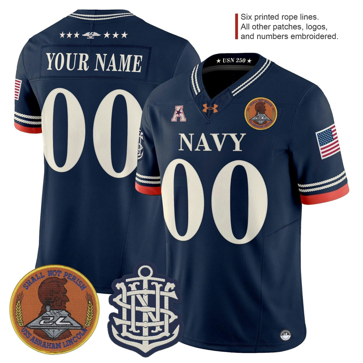 NCAA 250th Anniversary Vapor Limited Jersey - Stitched - Custom