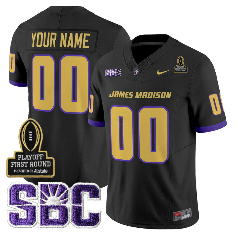 NCAA James Madison Dukes Custom 2025 Playoff First Round Patch Jersey