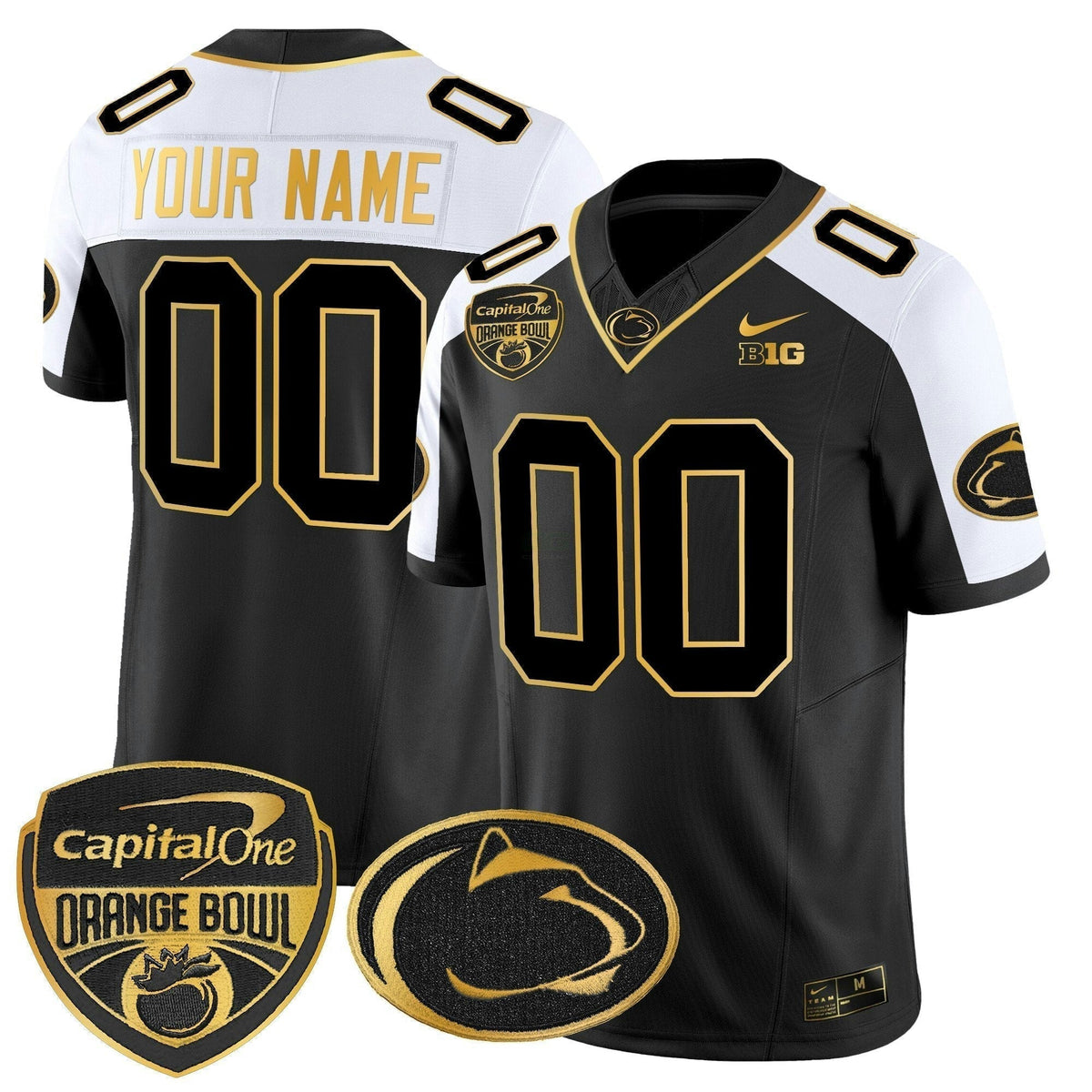 NCAA Orange Bowl Patch Gold Vapor Limited Jersey V2 - Custom