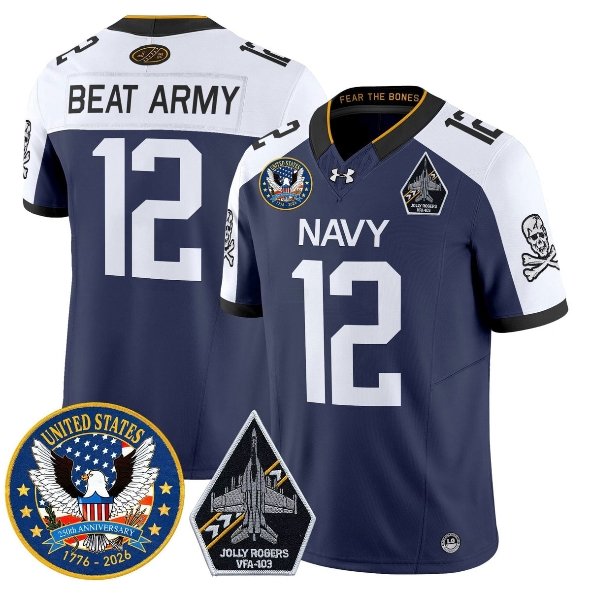 NCAA "United States 250th Anniversary Patch" Vapor Limited Jersey - Jolly Rogers Edition