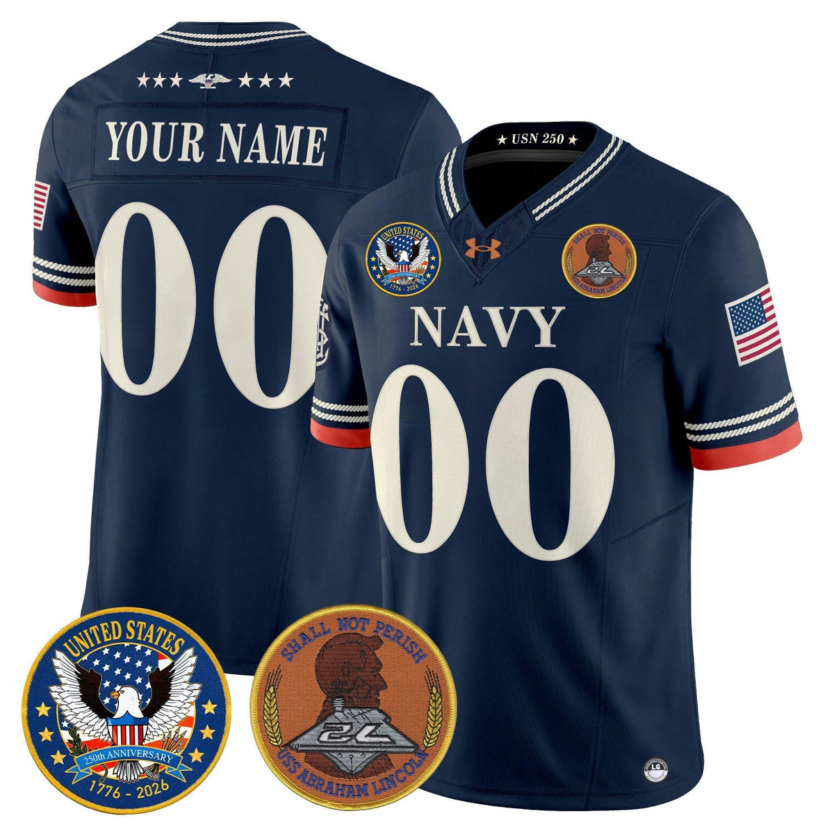 NCAA "United States 250th Anniversary Patch" Vapor Limited Jersey - Stitched - Custom