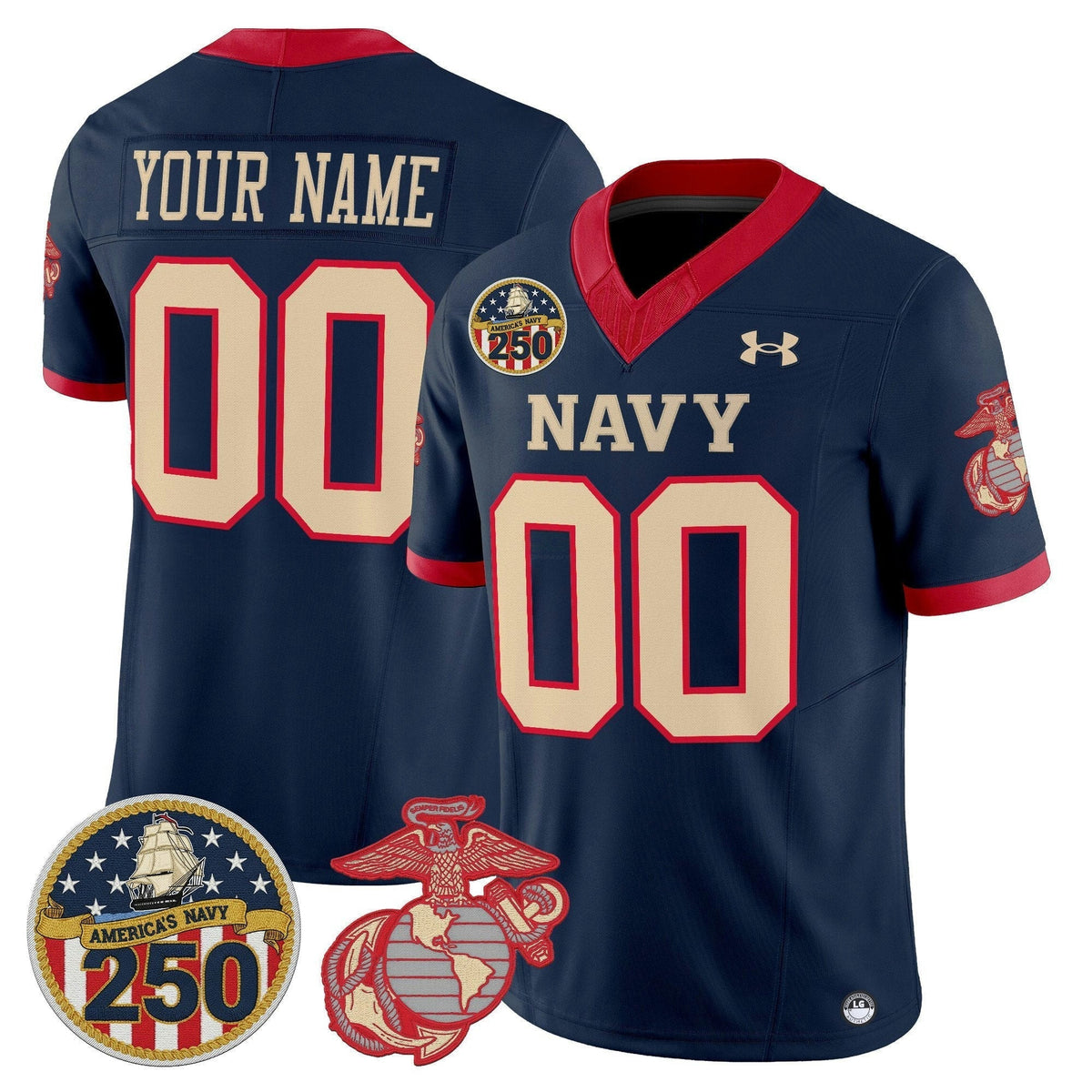 NCAA Vapor USMC Premier Jersey - 250th Anniversary Patch - Custom