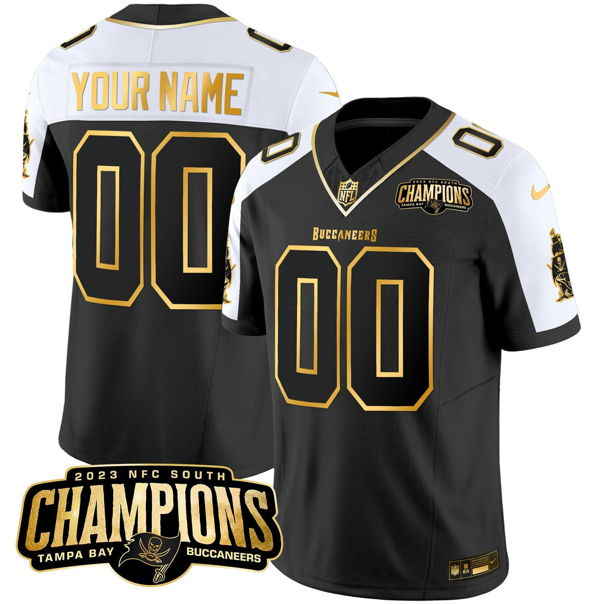 NFL 2023 NFC South Champions Patch Gold Vapor Jersey