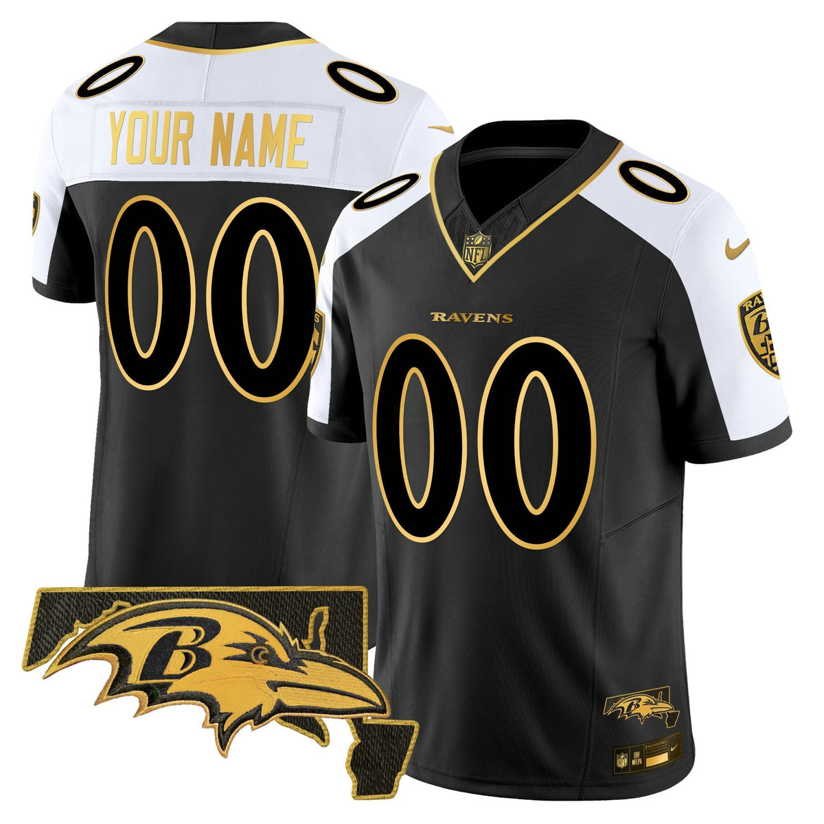 NFL Baltimore Ravens 2024 Gold Vapor Limited Jersey