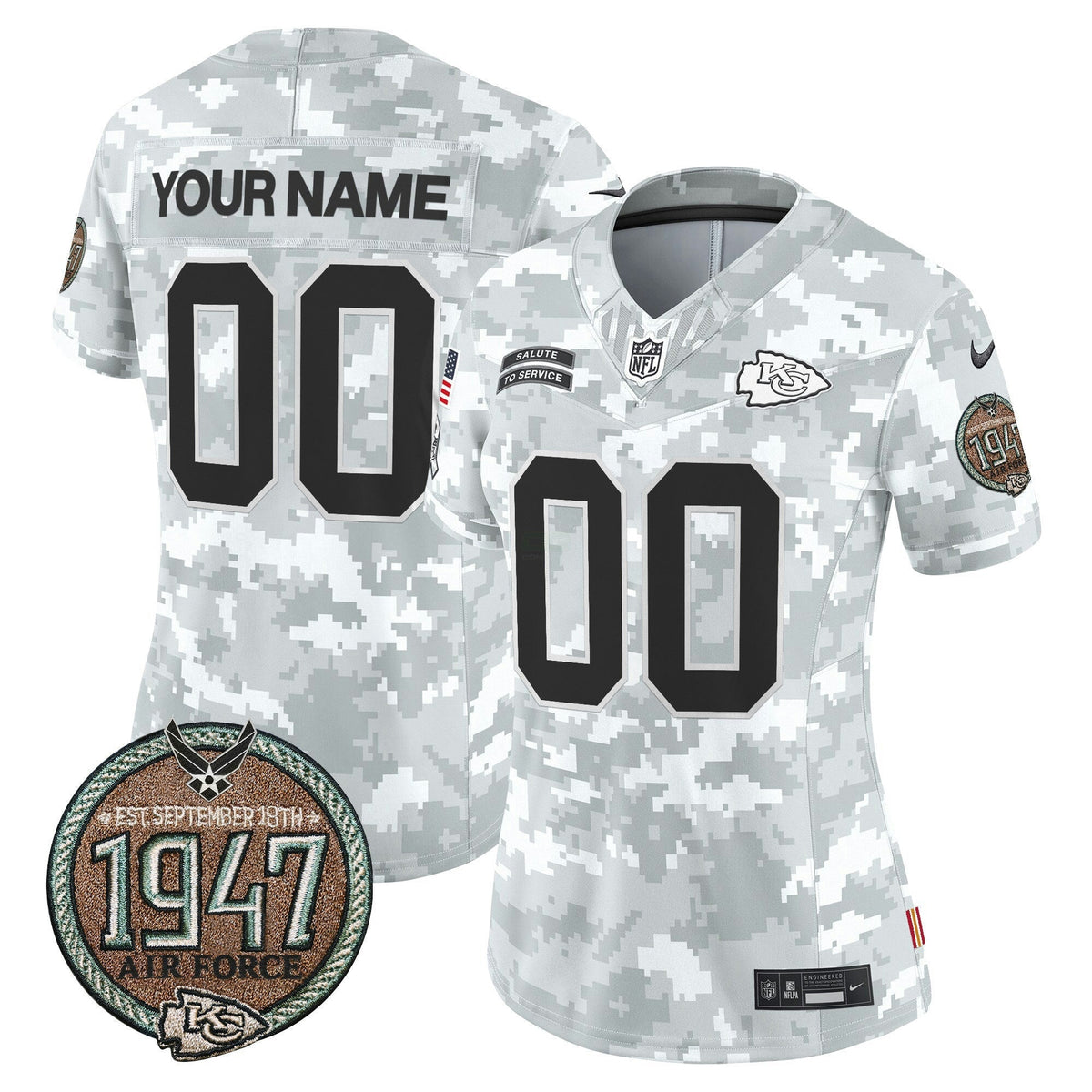 NFL Kansas City Chiefs 2024 Salute to Service Establishment Year Patch Vapor Limited Jersey