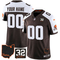 NFL #32 Jim Brown Memorial & Home Patch Jersey V3