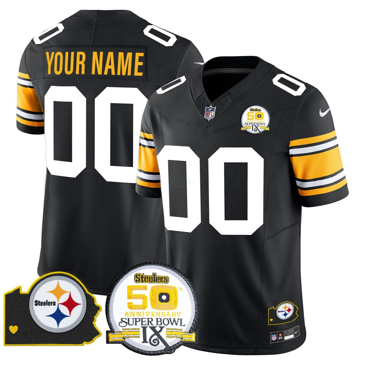 NFL 50th Anniversary Of Super Bowl IX & Map Patch Vapor Limited Jersey