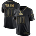 NFL Carolina White Gold & Black Gold Custom Name and Number Jersey