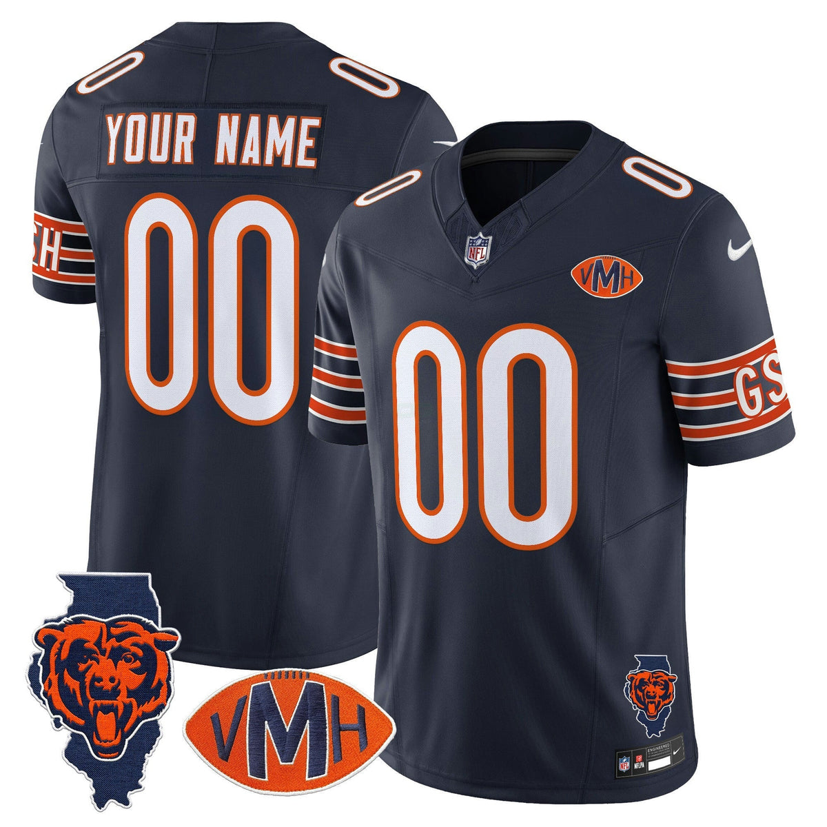 NFL Chicago Virginia McCaskey Memorial Patch Vapor Jersey