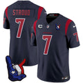 NFL CJ Stroud Houston Color Rush Hand Sign Throwing Up The H Jersey - Navy Blue