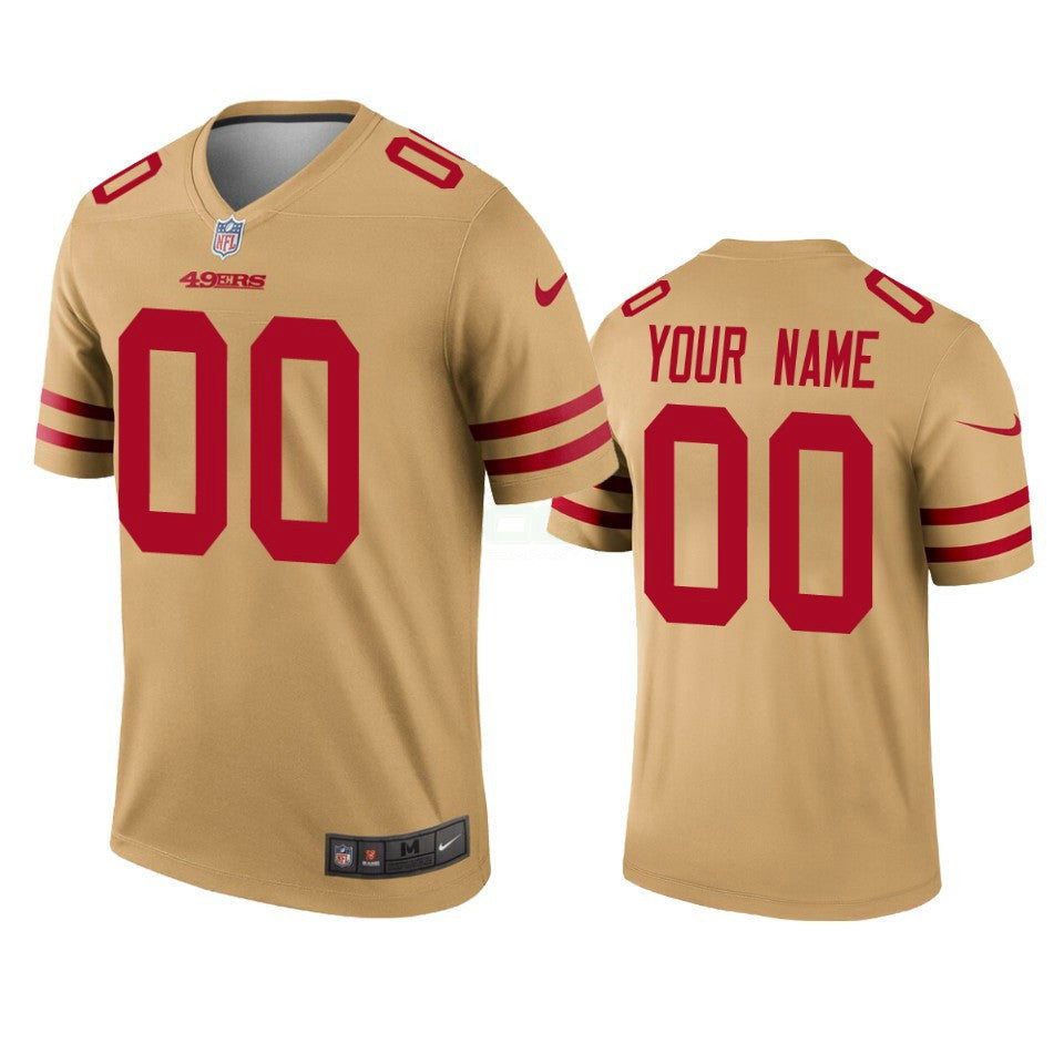 NFL Custom Gold Invertida Legend Jersey - Gold