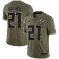 NFL Deion Sanders Atlanta 2022 Salute To Service Jersey - Olive Green
