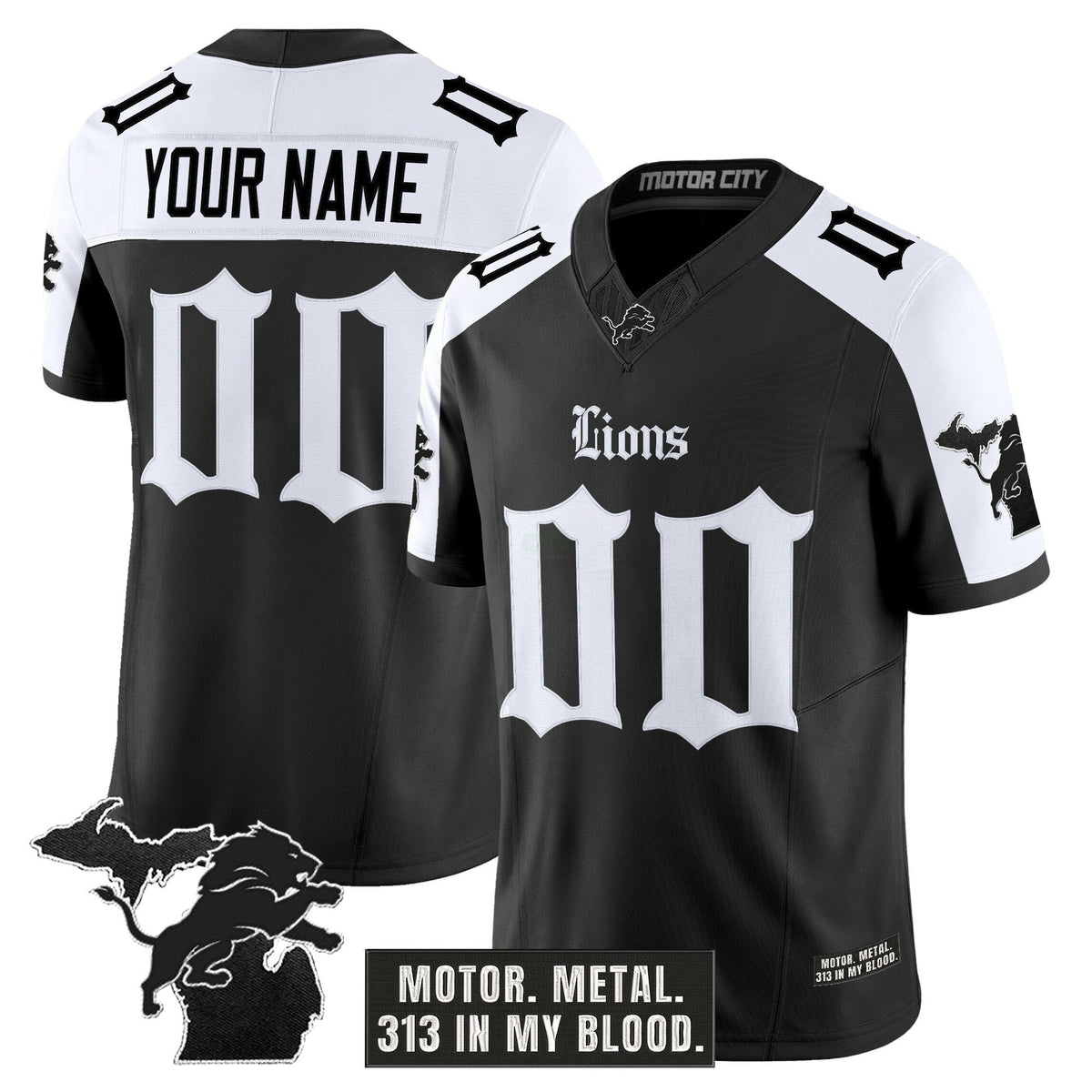 NFL Detroit ‘Gothic Motor Grit Edition’ Vapor Limited Jersey V2