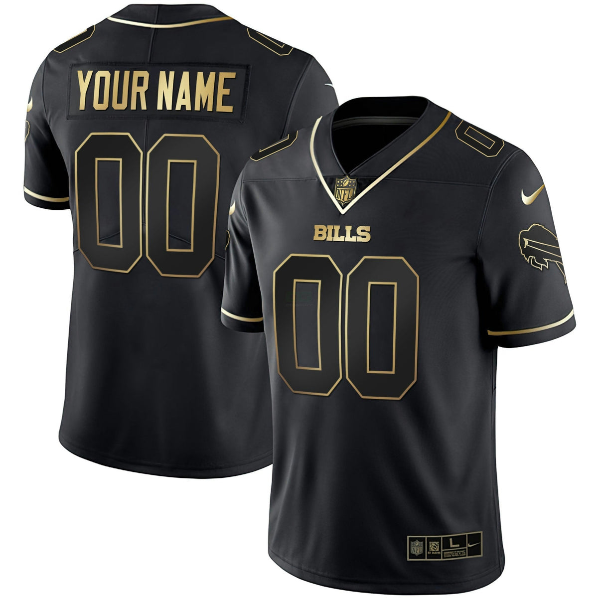 Jersey NFL Gold and Split Custom Name and Number