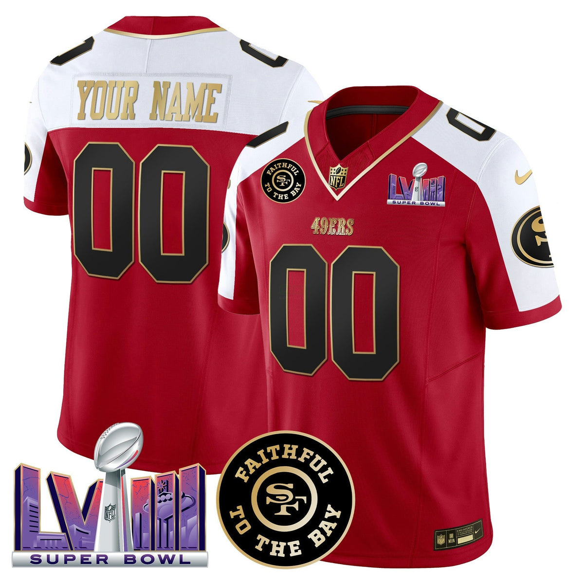 NFL Faithful & Super Bowl LVIII Patch Vapor Jersey