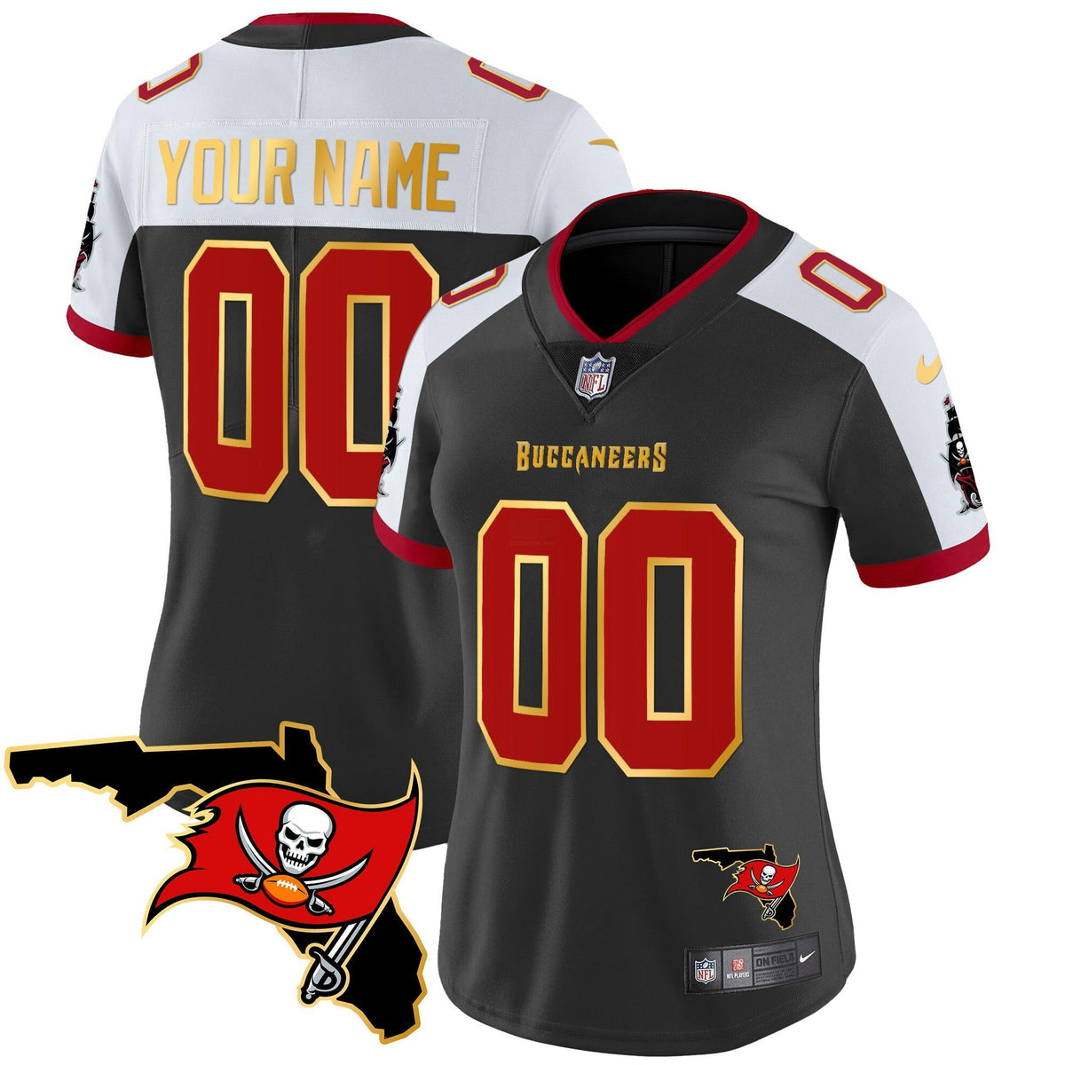 NFL Florida Patch Gold Trim Vapor Jersey