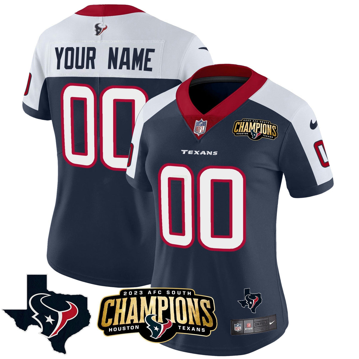 NFL Houston 2023 AFC South Champions Patch Vapor Jersey