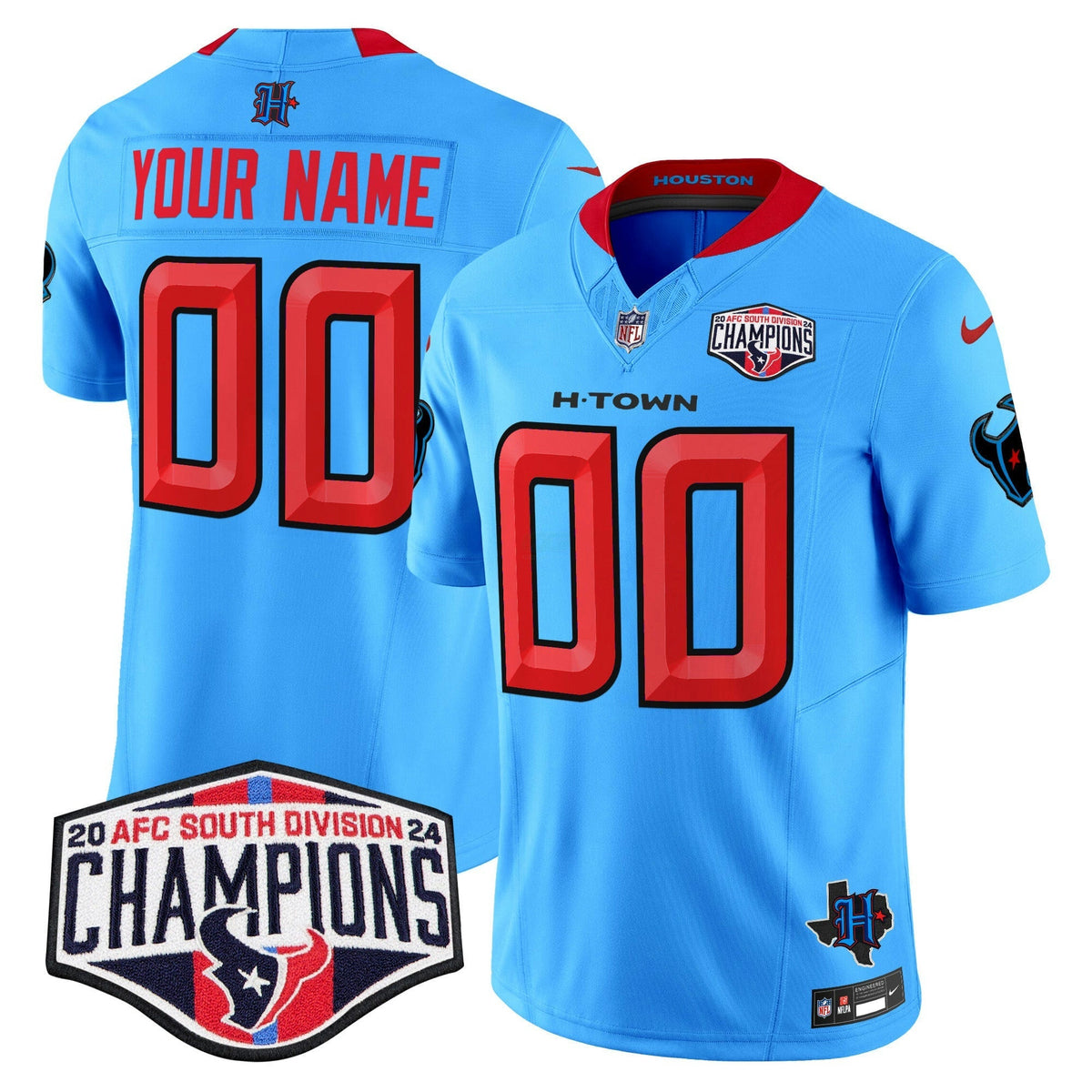NFL Houston 2024 AFC South Division Champions Patch Vapor Limited Jersey