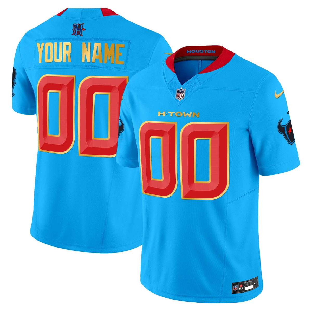 NFL Houston 2024 Gold Trim Vapor Limited Jersey