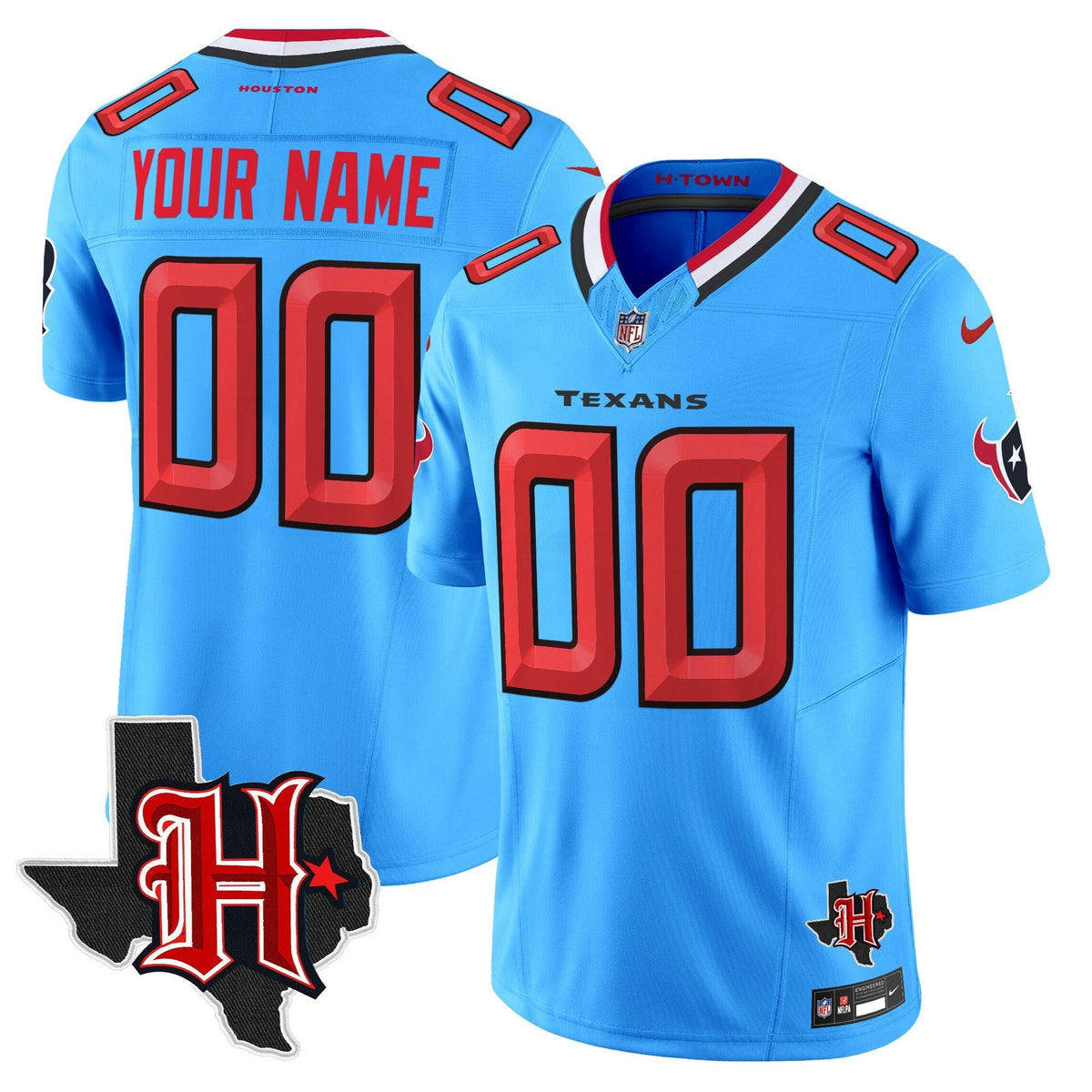 NFL Houston 2024 Texas Patch Vapor Limited Jersey V5