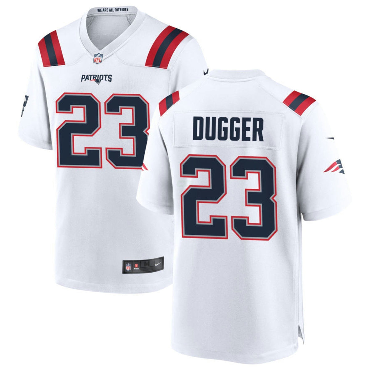 NFL Kyle Dugger New England White Jersey - Kyle Dugger