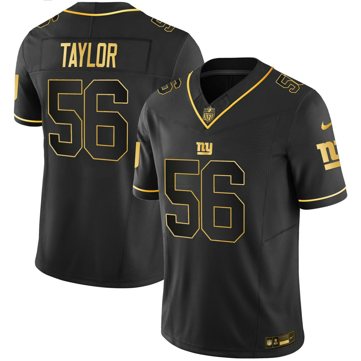 NFL Lawrence Taylor New York Black Gold Jersey - Black Gold