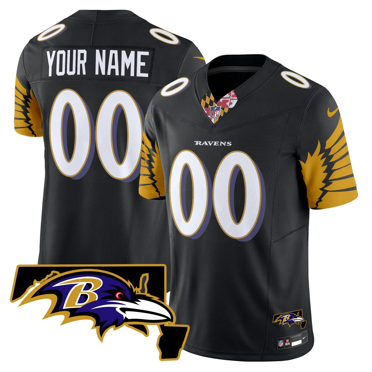NFL Maryland Patch Vapor Limited Jersey V3